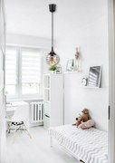 BERGE Sklenená LED závesná lampa 1xE27 - gulička s horizontálnymi pruhmi