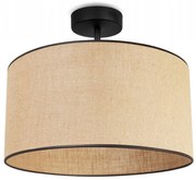 Stropné svietidlo Juta, 1x jutové tienidlo, (výber z 2 farieb konštrukcie), (fi 40cm), bl