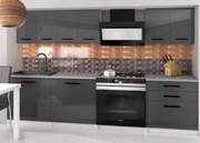 Kuchynská linka Belini 180 cm šedý lesk s pracovnou doskou Sonik2  INF SONIK2/2/WT/S/0/B1