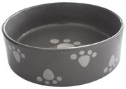 Keramická miska pre psa Labka sivá, 15 x 5 cm