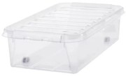 SmartStore Úložný box s bielymi klipmi a kolieskami Classic, 31 l, 31 l
