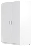 Rohová skriňa 117 cm biela lesklá/biela alpská Snow 06