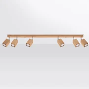 Bodové svietidlo Keke, 6x drevené tienidlo, (možnosť polohovania)