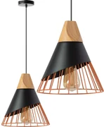 Toolight - Škandidávska závesná stropná lampa APP225-1CP, čierna-hnedá-ružová zlatá, OSW-00892