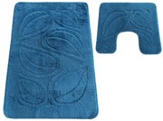 Sada kúpeľňových koberčekov Montana Flora Ink Blue