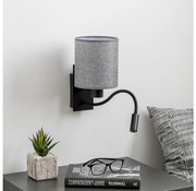 Brilagi - LED Flexibilná nástenná lampa NUBILA 1xE27/25W/230V + LED/3W čierna/šedá
