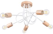 Sollux SL.1475 - Prisadený luster EMBER 5xE27/15W/230V biela/béžová/buk