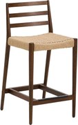 Hnedá/v prírodnej farbe barová stolička z dubového dreva (výška sedadla 65 cm) Analy – Kave Home