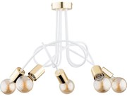 Prisadený luster TANGO 5xE27/15W/230V biela/zlatá