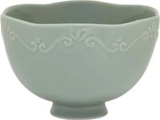 Zelená porcelánová miska s čipkou Provence lace verte - Ø 14*10 cm / 650 ml