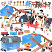 Drevená vláčiková trať s príslušenstvom 100 ks Jokomisiada ZA5380