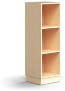 Knižnica QBUS, 2 police, so soklom, 1252x400x400 mm, breza
