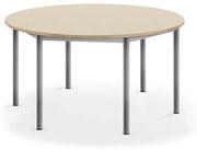 Stôl BORÅS, okrúhly, Ø 1200x600 mm, laminát - breza, strieborná