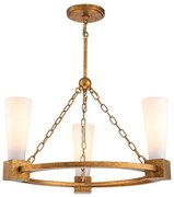 Elstead KRISTY3-DG-OPAL - Stropný luster KRISTY na tyči 3xE27/40W/230V medený