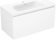 Mexen Orio, kúpeľňová skrinka 90 cm s umývadlom Vela, 1 zásuvka, biela matná, 91A10-09047-1-BF01-W23M01