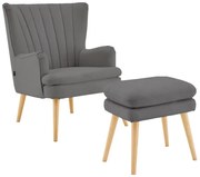 Sivé kreslo Zenia - Støraa