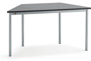 Stôl SONITUS TRAPETS, 1400x700x720 mm, linoleum - tmavošedá, strieborná