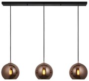 Endon 102929 - Luster na lanku BOLI 3xE27/10W/230V čierna/dymová hnedá