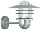 Nordlux - Vonkajšie nástenné svietidlo s pohybovým senzorom AGGER 1xE27/60W/230V IP54 strieborné