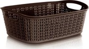 Úložný košík 3 l, hnedý, ratanový vzhľad%