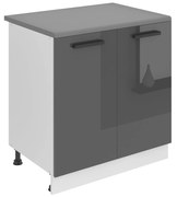 Kuchynská skrinka Belini Premium Full Version spodná 80 cm šedý lesk s pracovnou doskou