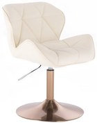 LuxuryForm DESIGN Stolička MILANO na zlatom tanieri - krémová