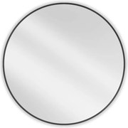 Mexen Loft, okrúhle kúpeľňové zrkadlo 90 cm, farba rámu čierna matná, 9850-090-090-000-70