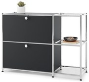 Kovová odkladacia skrinka »CN3« s 2 výklopnými priehradkami, čierna