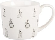 Mug 275 Ml White Porcelain Rabbits - 12*8*7 cm / 275 ml