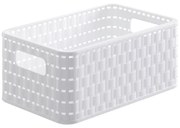 Biely úložný košík z recyklovaného plastu Country - Rotho