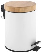 Erga Bin, odpadkový kôš guľatý 3l z nerezovej ocele, biela-hnedá, ERG-YKA-CH.BIN-WHT