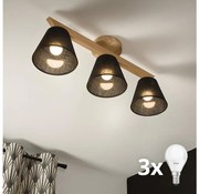 Brilagi - LED  Prisadený luster ANTHONY 3xE14/40W/230V dub/čierna