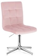 LuxuryForm DESIGN Stolička TOLEDO VELUR na striebornom kríži - ružová
