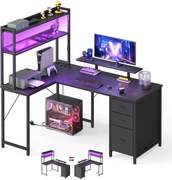 Rohový pracovný stôl s LED diódou LWD162B101