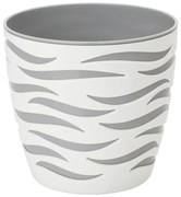 Kvetináč Sahara duo 14 cm biela + platinová