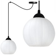 Závesné svietidlo Costa Spider, 1x biele sklenené tienidlo, b