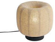 Inteligentná stolná lampa čierna s béžovým ľanovým tienidlom 28 cm vrátane Wifi A60 - Nami