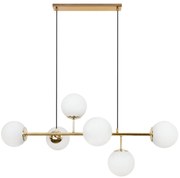 Závesne svietidlo Florence 1, 6x biele sklenené tienidlo, G