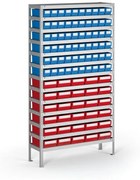 Regál s plastovými boxmi ShelfBox, 2000 x 1000 x 500 mm, 60x box C, 30x box F