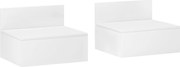 HOMCOM Set 2 Závesných Nočných Stolíkov s Šuflíkom 43x36.5x30.5 cm Biela | Aosom