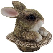 Dekoratívne soška králika v klobúku - 9 * 9 * 9 cm