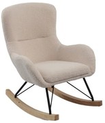 Béžové hojdacie detské kresielko z textílie buklé Rocky – Vipack