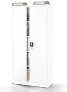 Kovová spisová skriňa JAN H, 900 x 1950 x 400 mm, biela