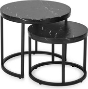 PROXIMA.store - Set dizajnových stolíkov DAFNE FARBA: čierny mramor, FARBA NÔH: čierna