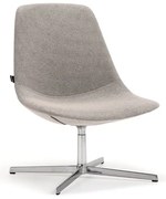 Kreslo LANGLEY, brúsený hliník/šedohnedá