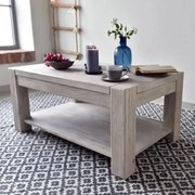 Vidiecky patinovaný konferenčný stolík s poličkou, 100x60x45 cm