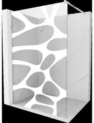 Mexen Kioto sprchová stena 70 x 200 cm, transparentnéné/biely vzor 8 mm, chrómová - 800-070-101-01-97