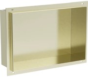Mexen X-Wall-NR, polička na zapustenie pod obklad bez goliera 30 x 20 cm, zlatá lesklá, 1951302010