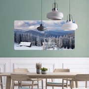 60x120cm Zima na horách - textilná nálepka na stenu