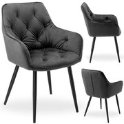 Jedálenská stolička NEVADA zamatová, grafitová